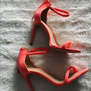Just Fab! Neon Salmon Open-Toe Heels